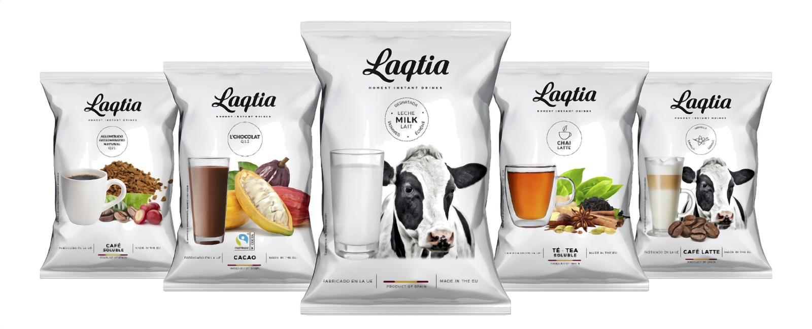 Laqtia product lineup of soluble beverage powders